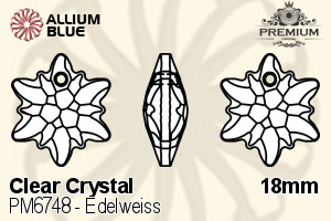 PREMIUM Edelweiss Pendant (PM6748) 18mm - Clear Crystal