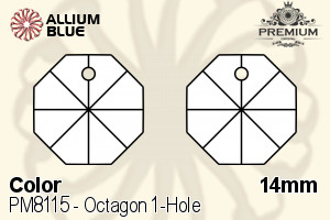 プレミアム Octagon 1-Hole ペンダント (PM8115) 14mm - カラー