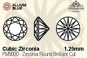PREMIUM CRYSTAL Zirconia Round Brilliant Cut 1.25mm Zirconia Champagne