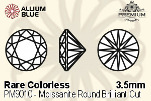 PREMIUM Moissanite Round Brilliant Cut (PM9010) 3.5mm - Rare Colorless