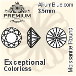 PREMIUM Moissanite Round Brilliant Cut (PM9010) 3.5mm - Exceptional Colorless