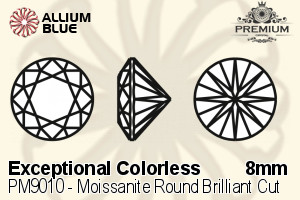 PREMIUM Moissanite Round Brilliant Cut (PM9010) 8mm - Exceptional Colorless