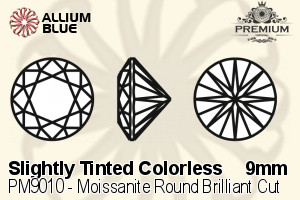 PREMIUM Moissanite Round Brilliant Cut (PM9010) 9mm - Slightly Tinted Colorless