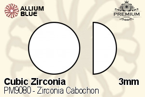 PREMIUM Zirconia Cabochon (PM9080) 3mm - Cubic Zirconia