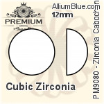 PREMIUM Zirconia Cabochon (PM9080) 7mm - Cubic Zirconia