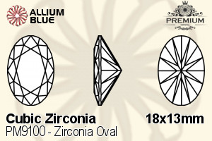 PREMIUM CRYSTAL Zirconia Oval 18x13mm Zirconia Lavender
