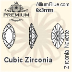 PREMIUM Zirconia Navette (PM9200) 5x2.5mm - Cubic Zirconia