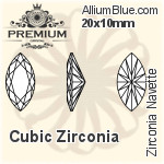 PREMIUM Zirconia Navette (PM9200) 6x3mm - Cubic Zirconia