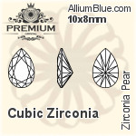 PREMIUM Zirconia Pear (PM9320) 12x8mm - Cubic Zirconia