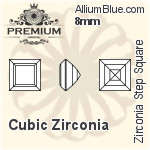 プレミアム Zirconia Step Square (PM9427) 6mm - キュービックジルコニア