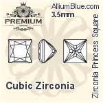 PREMIUM Zirconia Princess Square (PM9447) 7mm - Cubic Zirconia