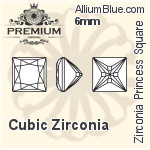 PREMIUM Zirconia Princess Square (PM9447) 11mm - Cubic Zirconia