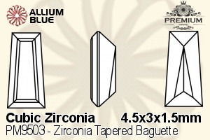 プレミアム Zirconia Tapered Baguette (PM9503) 4.5x3x1.5mm - キュービックジルコニア