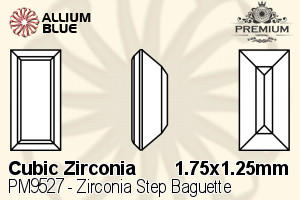 PREMIUM Zirconia Step Baguette (PM9527) 1.75x1.25mm - Cubic Zirconia