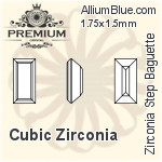 プレミアム Zirconia Step Baguette (PM9527) 2x1.25mm - キュービックジルコニア