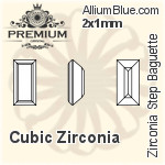 プレミアム Zirconia Step Baguette (PM9527) 1.75x1.5mm - キュービックジルコニア