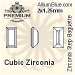 プレミアム Zirconia Step Baguette (PM9527) 2.25x1.75mm - キュービックジルコニア