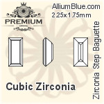 プレミアム Zirconia Step Baguette (PM9527) 2.25x1.5mm - キュービックジルコニア