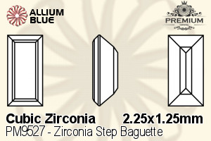 PREMIUM Zirconia Step Baguette (PM9527) 2.25x1.25mm - Cubic Zirconia