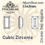 PREMIUM Zirconia Step Baguette (PM9527) 2.25x2mm - Cubic Zirconia