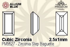 プレミアム Zirconia Step Baguette (PM9527) 2.5x1mm - キュービックジルコニア