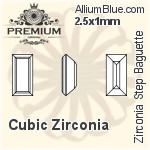 PREMIUM Zirconia Step Baguette (PM9527) 2.25x1.75mm - Cubic Zirconia