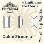 PREMIUM Zirconia Step Baguette (PM9527) 3x2mm - Cubic Zirconia