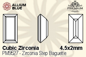 PREMIUM Zirconia Step Baguette (PM9527) 4.5x2mm - Cubic Zirconia