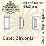 PREMIUM Zirconia Step Baguette (PM9527) 6x4mm - Cubic Zirconia