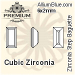 プレミアム Zirconia Step Baguette (PM9527) 5x2.5mm - キュービックジルコニア