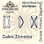 プレミアム Zirconia Princess Baguette (PM9547) 14x12mm - キュービックジルコニア