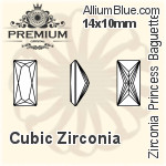 プレミアム Zirconia Princess Baguette (PM9547) 9x7mm - キュービックジルコニア