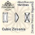 プレミアム Zirconia Princess Baguette (PM9547) 7x5mm - キュービックジルコニア