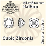 PREMIUM Zirconia Cushion (PM9658) 7x5mm - Cubic Zirconia