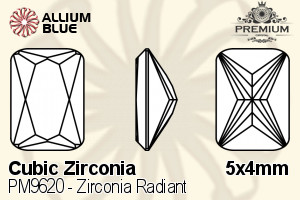 PREMIUM CRYSTAL Zirconia Radiant 5x4mm Zirconia Black