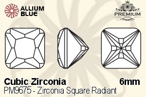 PREMIUM Zirconia Square Radiant (PM9675) 6mm - Cubic Zirconia