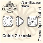 PREMIUM Zirconia Square Radiant (PM9675) 12mm - Cubic Zirconia