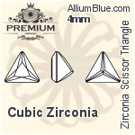 PREMIUM Zirconia Scissor Triangle (PM9723) 8mm - Cubic Zirconia