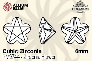 PREMIUM Zirconia Flower (PM9744) 6mm - Cubic Zirconia