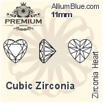 PREMIUM Zirconia Heart (PM9800) 7mm - Cubic Zirconia