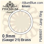 Jump Ring (PM99001) ⌀6mm - 0.9mm (Gauge 21) Brass