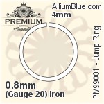 Jump Ring (PM99001) ⌀4mm - 0.8mm (Gauge 20) Iron