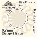 Jump Ring (PM99001) ⌀5mm - 0.7mm (Gauge 21) Iron