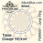 Jump Ring (PM99001) ⌀6mm - 1mm (Gauge 18) Iron