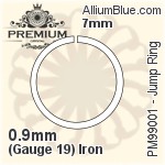 Jump Ring (PM99001) ⌀7mm - 0.9mm (Gauge 19) Iron