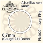 Jump Ring (PM99001) ⌀6mm - 0.7mm (Gauge 21) Brass