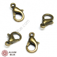 PREMIUM CRYSTAL Lobster Claw Clasp 12x7mm Antique Bronze Plated