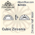 プレミアム Zirconia Half Moon (PM9950) 12x6mm - キュービックジルコニア