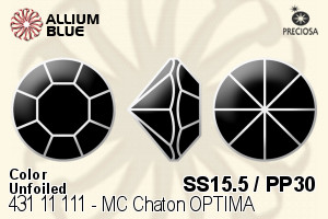 Preciosa MC Chaton OPTIMA (431 11 111) SS15.5 / PP30 - Color Unfoiled