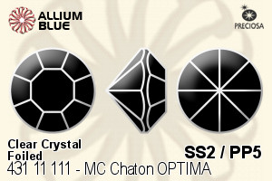 Preciosa MC Chaton (431 11 111) SS2 / PP5 - Clear Crystal With Golden Foiling